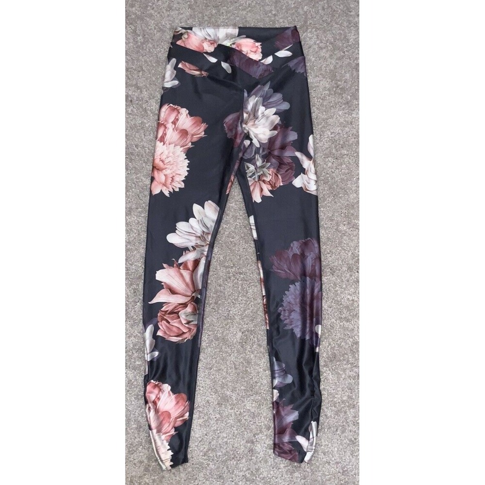 Celestine Womens Blue Floral Leggings V Front Size XS